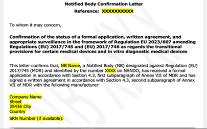 La comision europea publica el modelo de confirmation letter necesario para poder ampliar los periodos del MDD